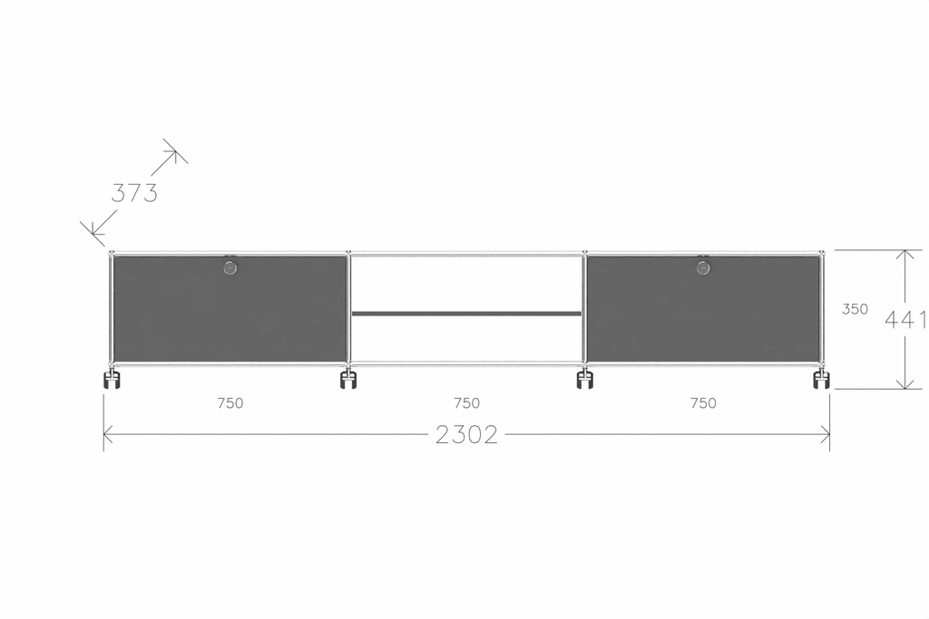 USM Haller TV-Lowboard mit offenem Mittelteil Produktbild