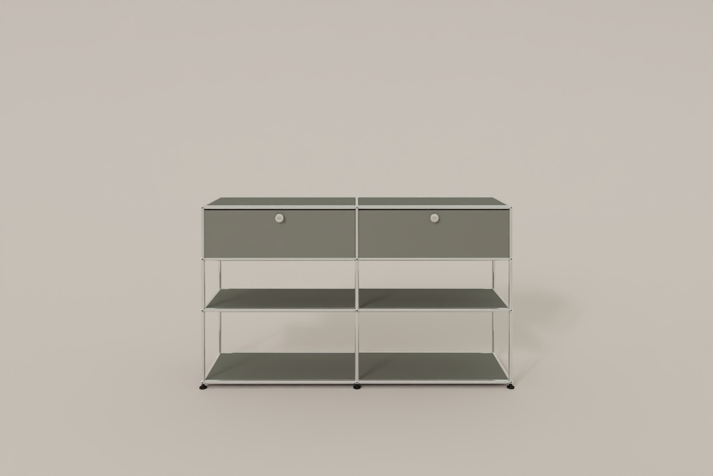 USM Haller Highboard mit 2 Klapptüren und 2 offenen Ebenen