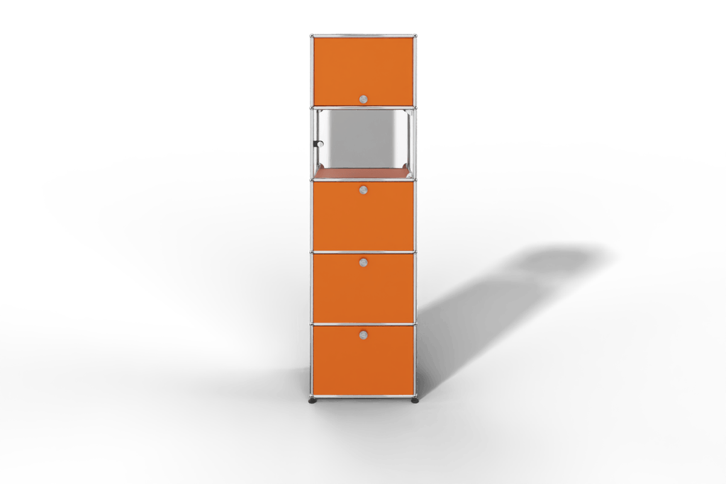 USM Haller schmales Regal mit Glasabteil Produktbild