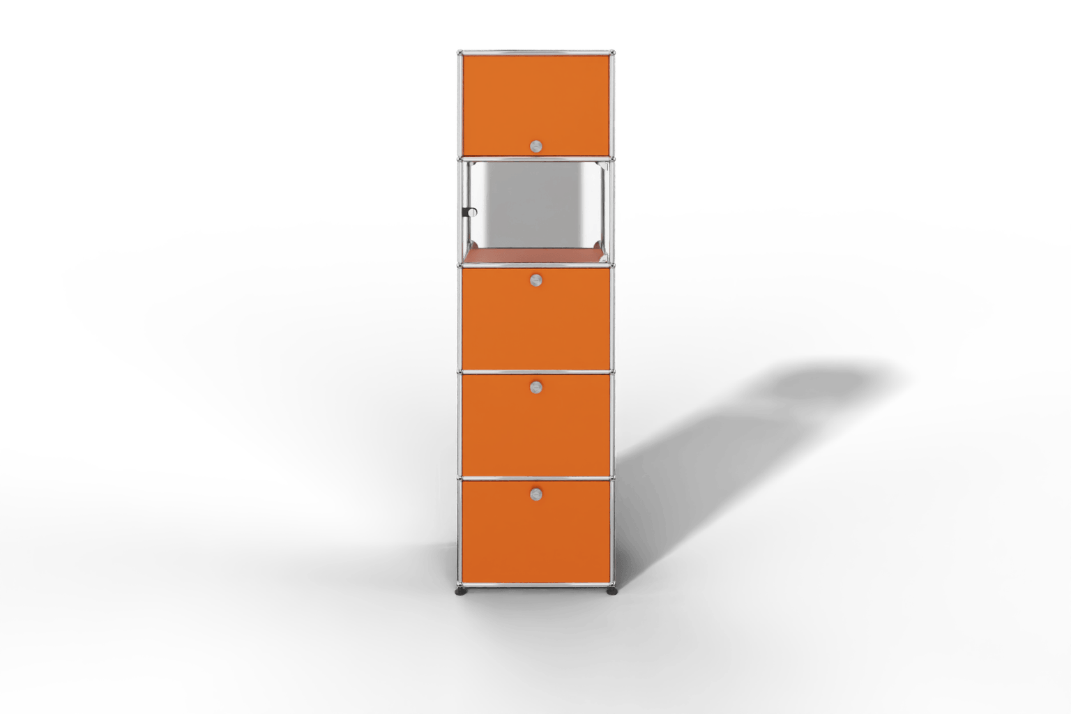 USM Haller schmales Regal mit Glasabteil Produktbild