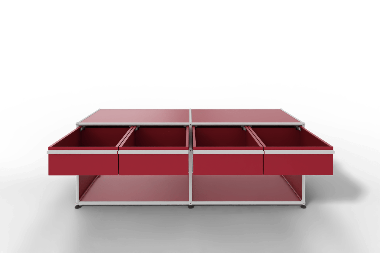 USM Haller Sideboard, mit 4 Schubladen A6 und 2 offenen Fächern. Tiefe 50 cm. Produktbild