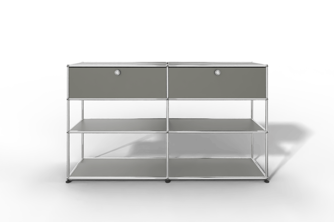 USM Haller Highboard mit 2 Klapptüren und 2 offenen Ebenen Produktbild