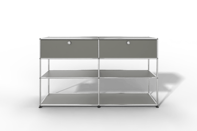 USM Haller Highboard mit 2 Klapptüren und 2 offenen Ebenen