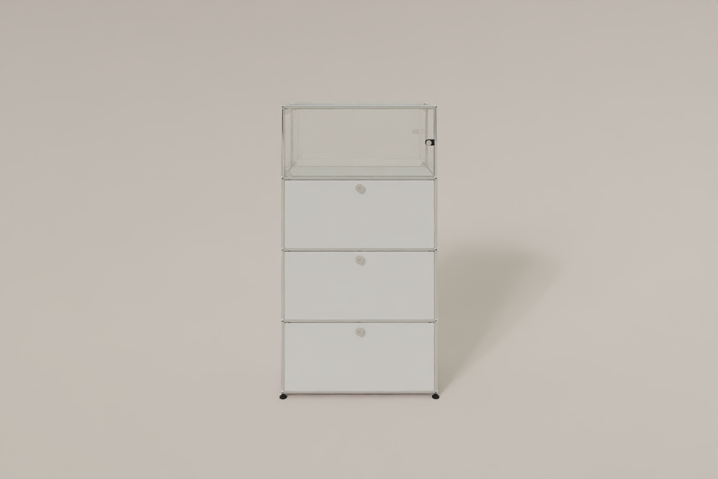 USM Haller Regal, 3 Klapptüren, 1 Vitrinen-Element Produktbild