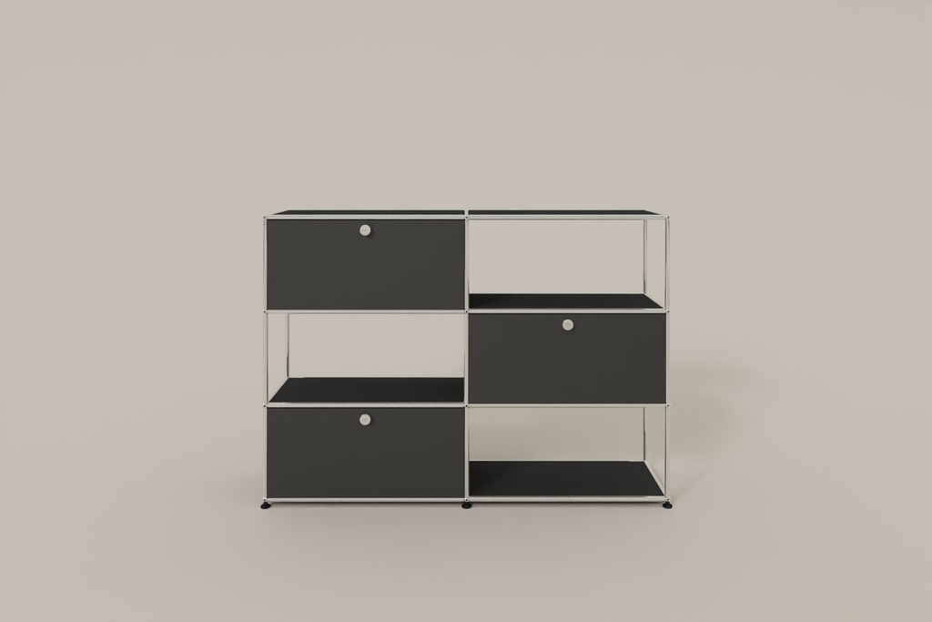 USM Haller Highboard/Raumteiler, 3 offene Elemente, 3 Klapptüren Produktbild
