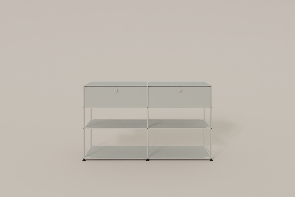 USM Haller Highboard mit 2 Klapptüren und 2 offenen Ebenen Produktbild