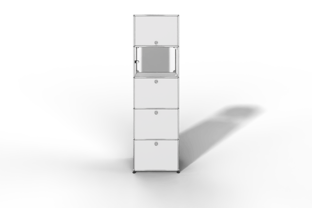 USM Haller schmales Regal mit Glasabteil