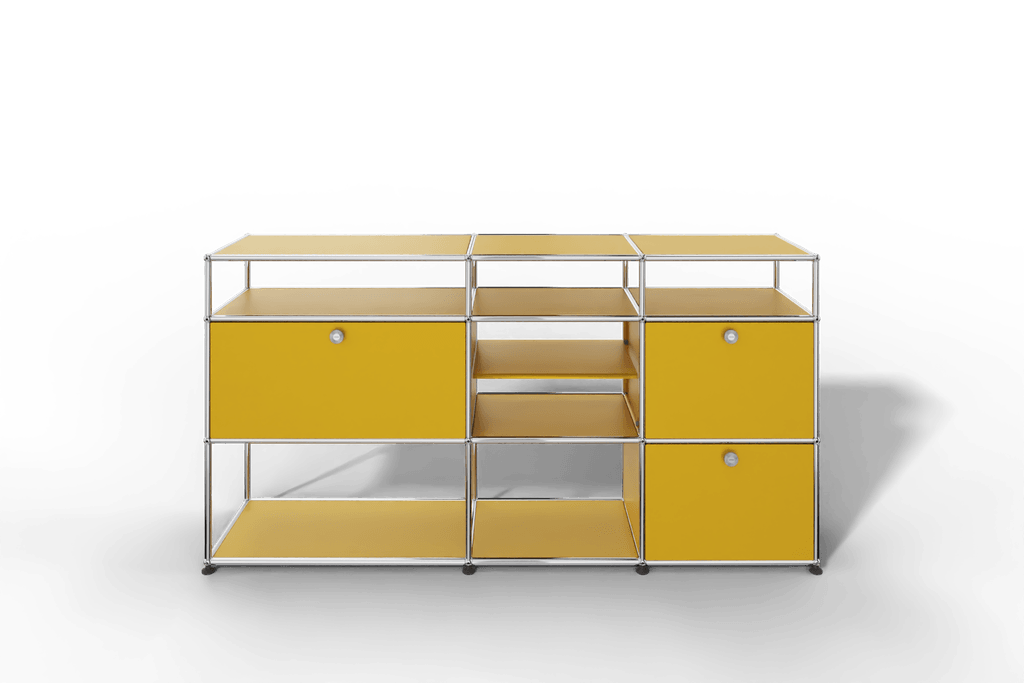 Sideboard mit offenen Elementen und Klapptüren Produktbild