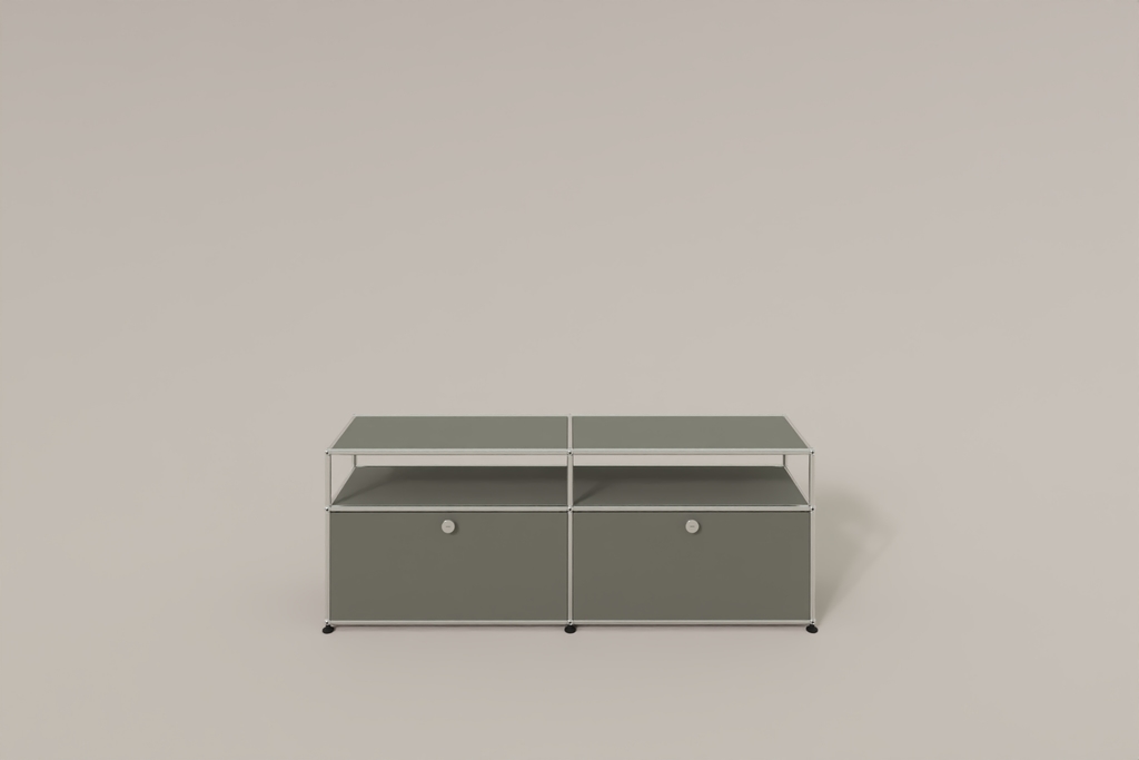 USM Haller Lowboard, mit 2 Klapptüren, von Paul Schärer & Fritz Haller