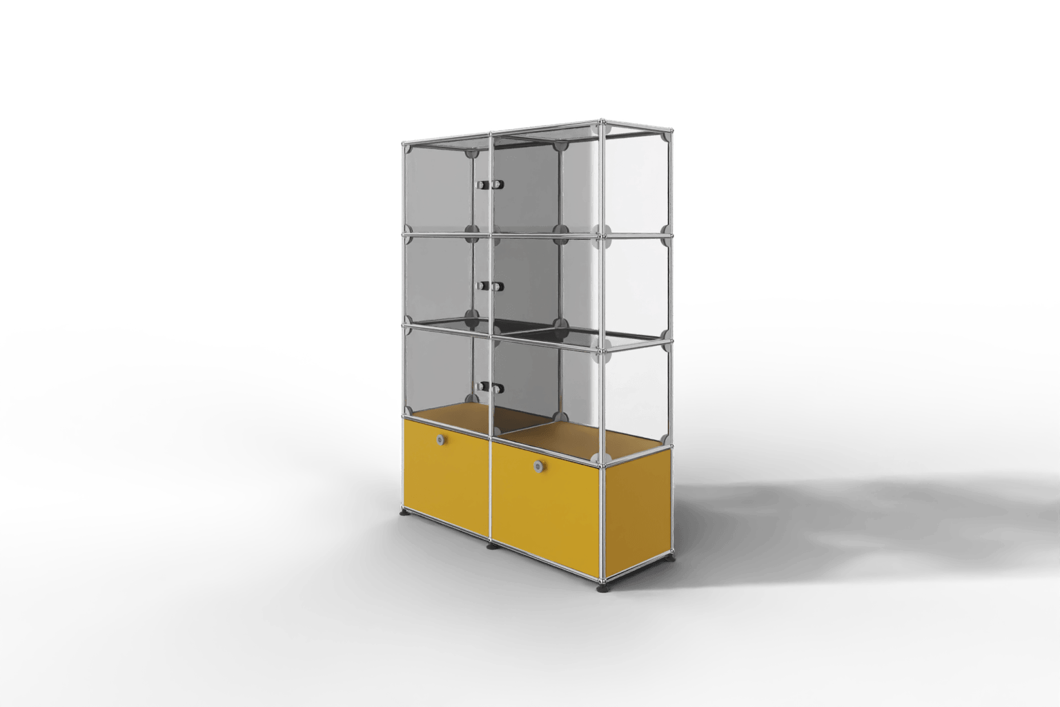 USM Haller Glasvitrine mit 6 Glastüren und 2 Klapptüren Produktbild