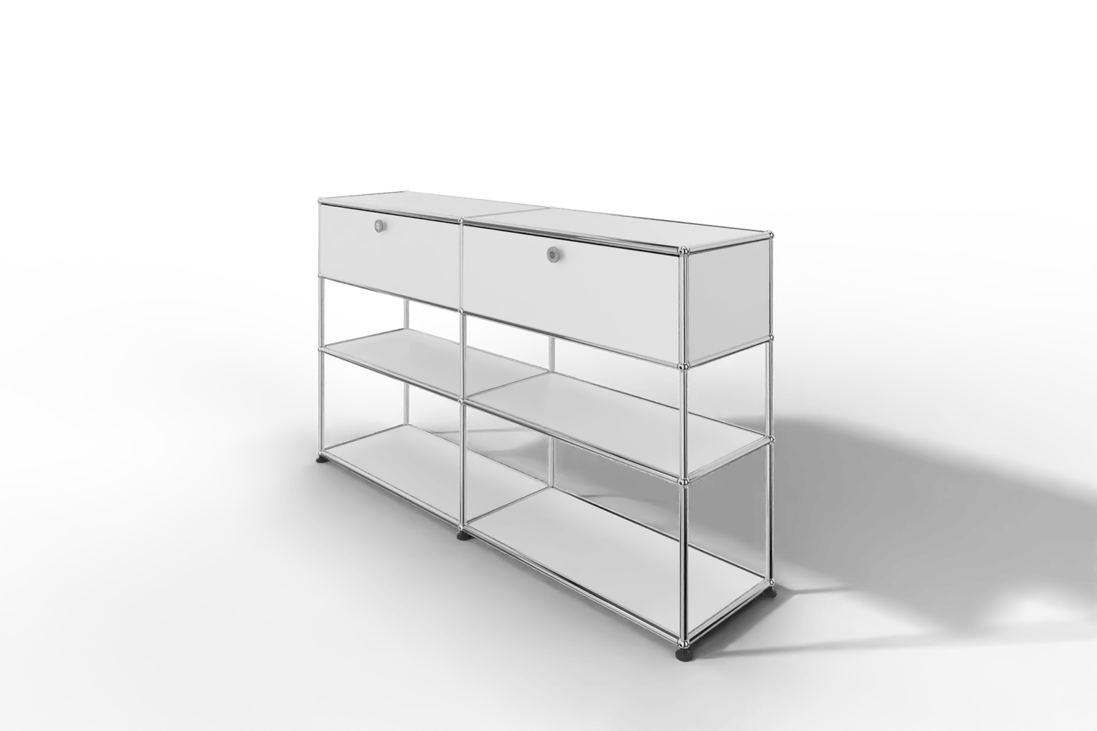 USM Haller Highboard mit 2 Klapptüren und 2 offenen Ebenen Produktbild
