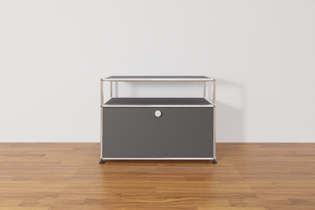 USM Haller Lowboard mit zusätzlicher Ebene in Anthrazit, Ausstellungsstück