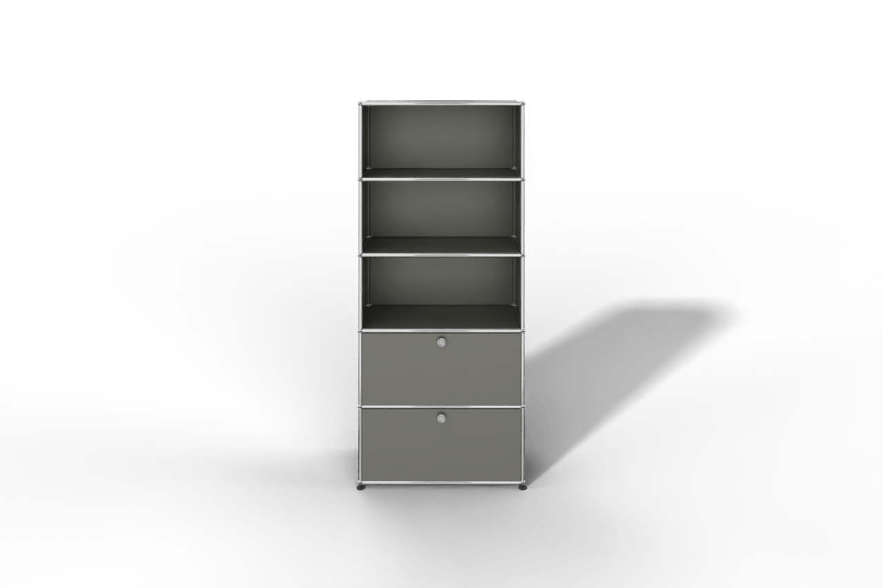 USM Haller Regal 750 mit 2 Klapptüren und 3 offenen Fächern Produktbild