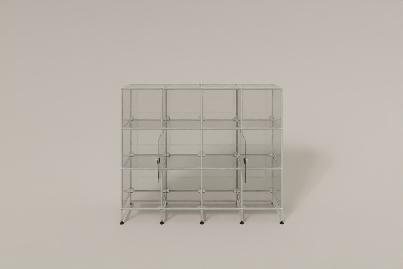 USM Haller Glasvitrine mit 2 Glastüren und 10 offenen Fächern Produktbild