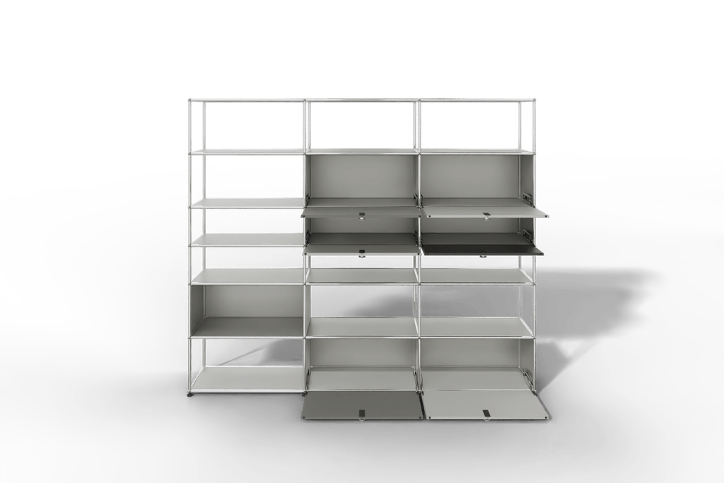 USM Haller Regalwand,18 Fächer, 3-farbig Produktbild