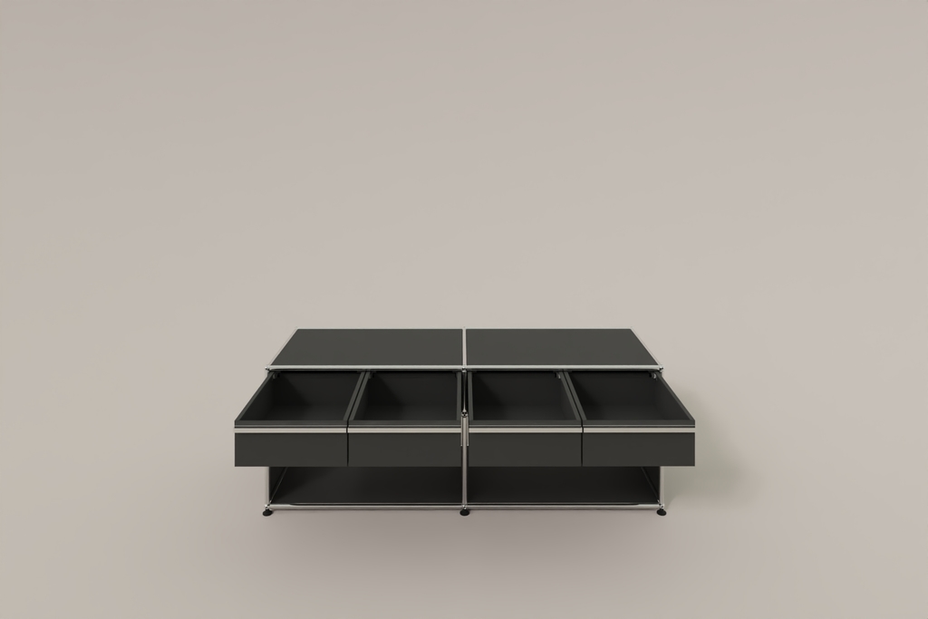 USM Haller Sideboard, mit 4 Schubladen A6 und 2 offenen Fächern. Tiefe 50 cm. Produktbild
