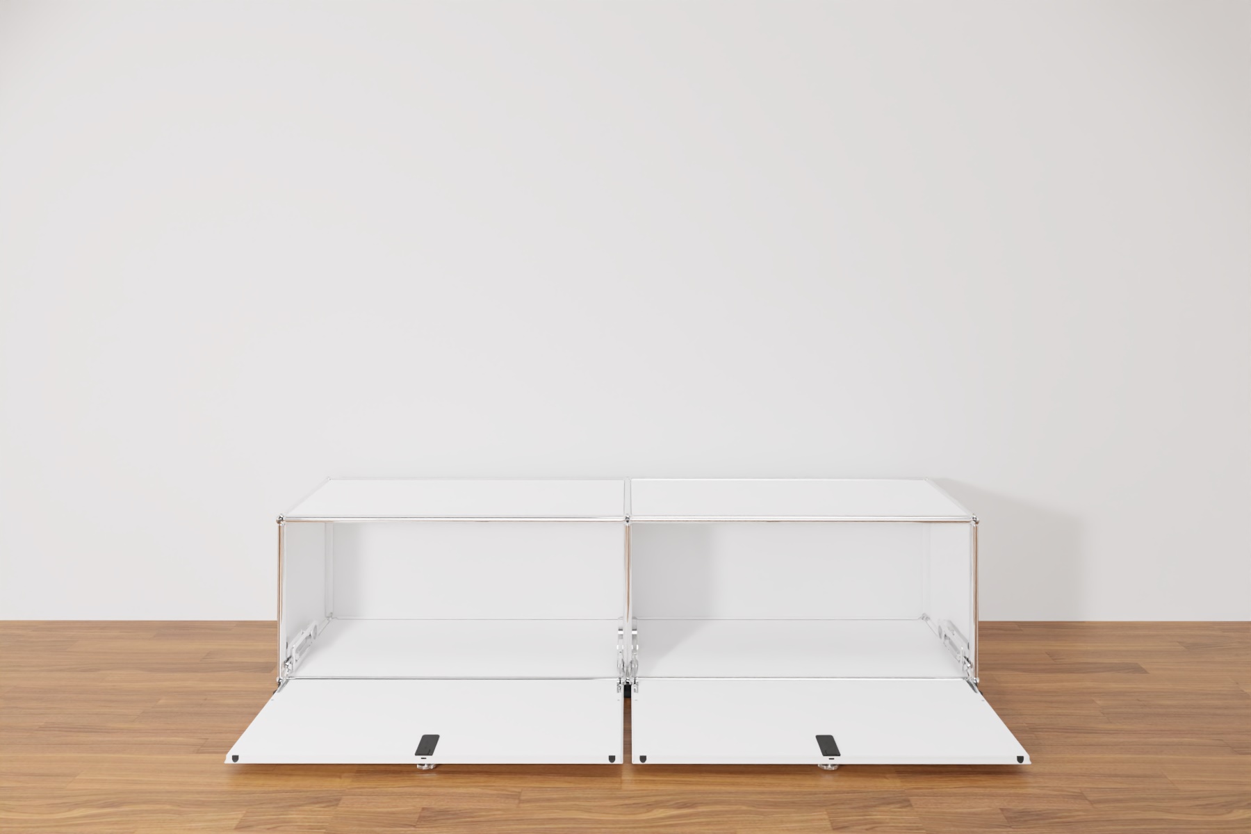 USM Haller Lowboard mit 2 Klapptüren in Reinweiss, Ausstellungsstück Produktbild