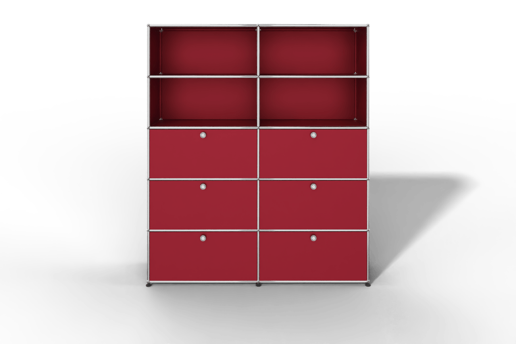 USM Haller Schrank/Regal mit 6 Klapptüren und offenen Fächern. Produktbild