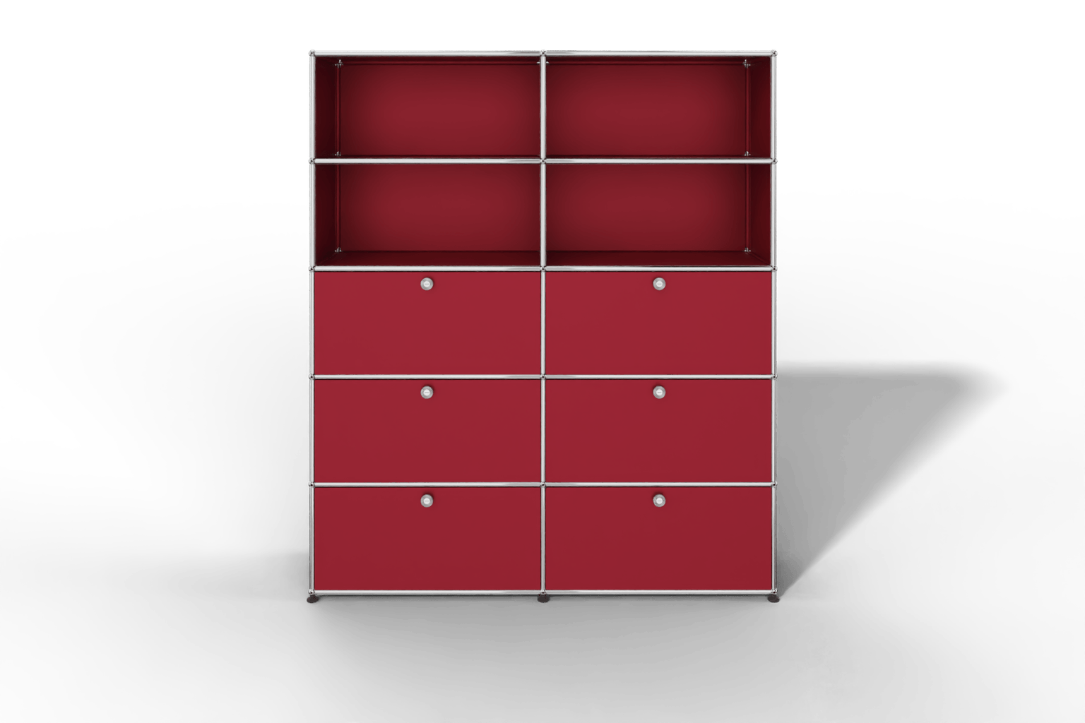 USM Haller Schrank/Regal mit 6 Klapptüren und offenen Fächern. Produktbild