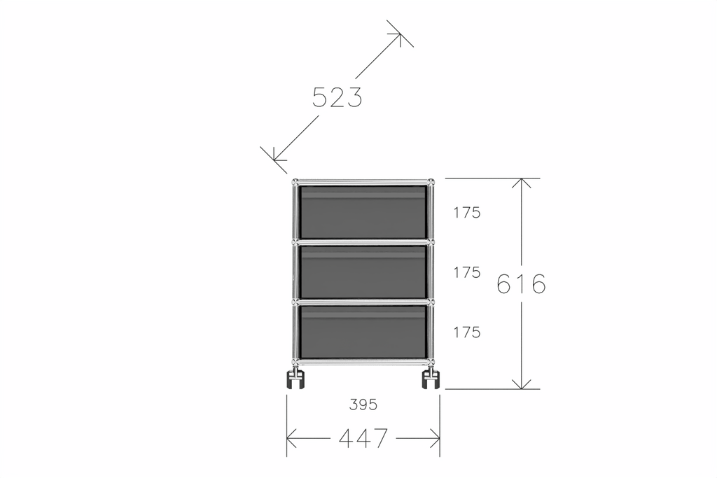 USM Haller Rollcontainer mit 3 Schüben, in 14 Farben konfigurierbar Produktbild