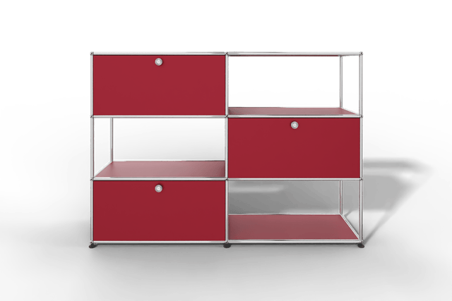 USM Haller Highboard/Raumteiler, 3 offene Elemente, 3 Klapptüren