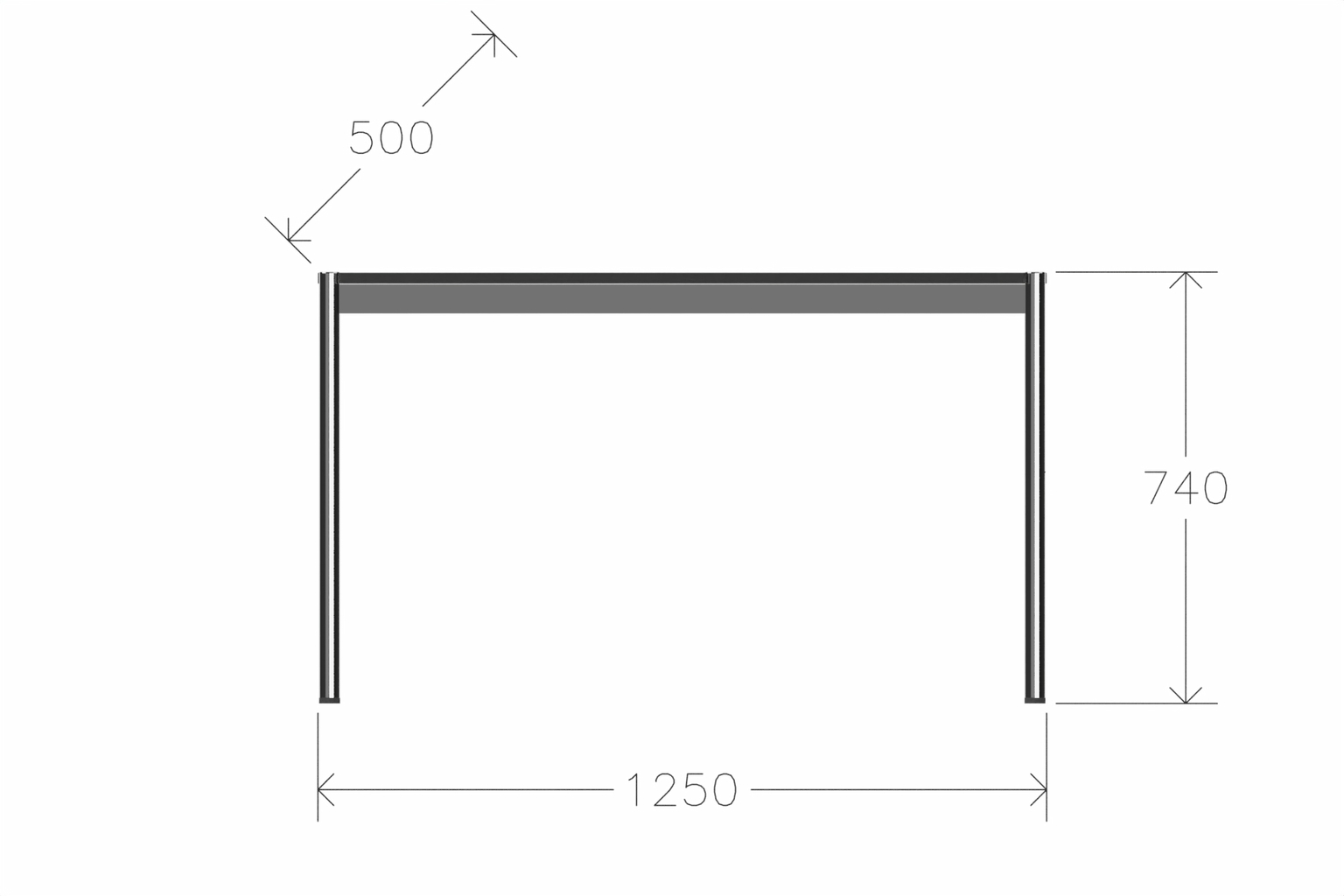 USM Haller Tisch, 1250 x 500mm - Oberfläche wählbar Produktbild