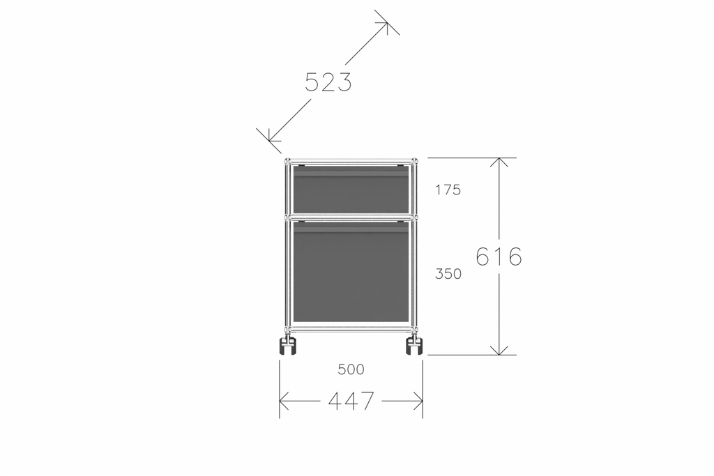 USM Haller Rollcontainer mit Hängeregistratur, wahlweise abschließbar. 14 Farben konfigurierbar. Produktbild