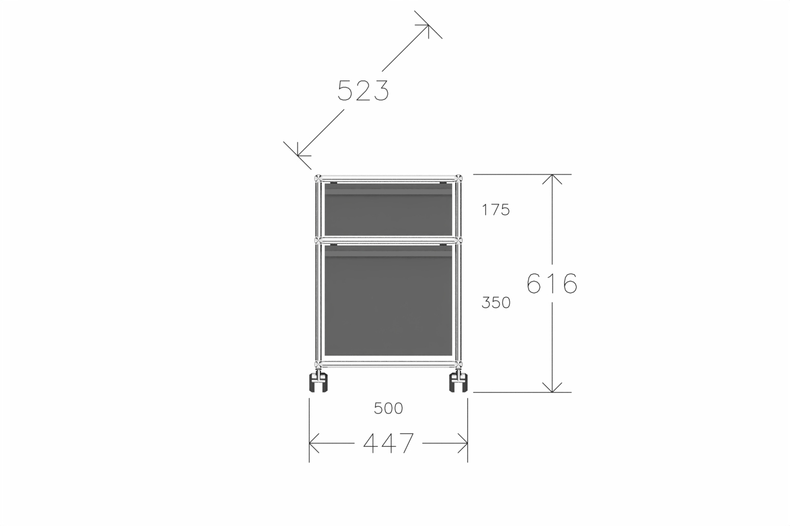 USM Haller Rollcontainer mit Hängeregistratur, wahlweise abschließbar. 14 Farben konfigurierbar. Produktbild