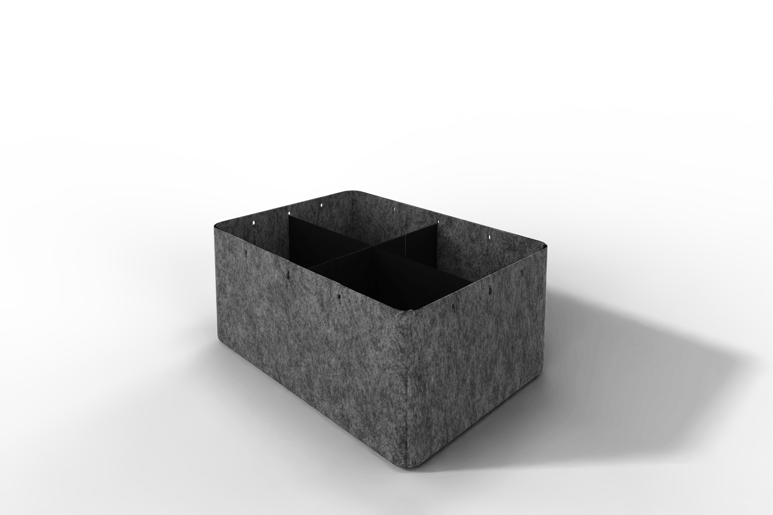 USM Inos Box hoch, 500 mit Unterteilung 1x längs 1x quer - wählbar in Anthrazit oder Hellgrau Produktbild