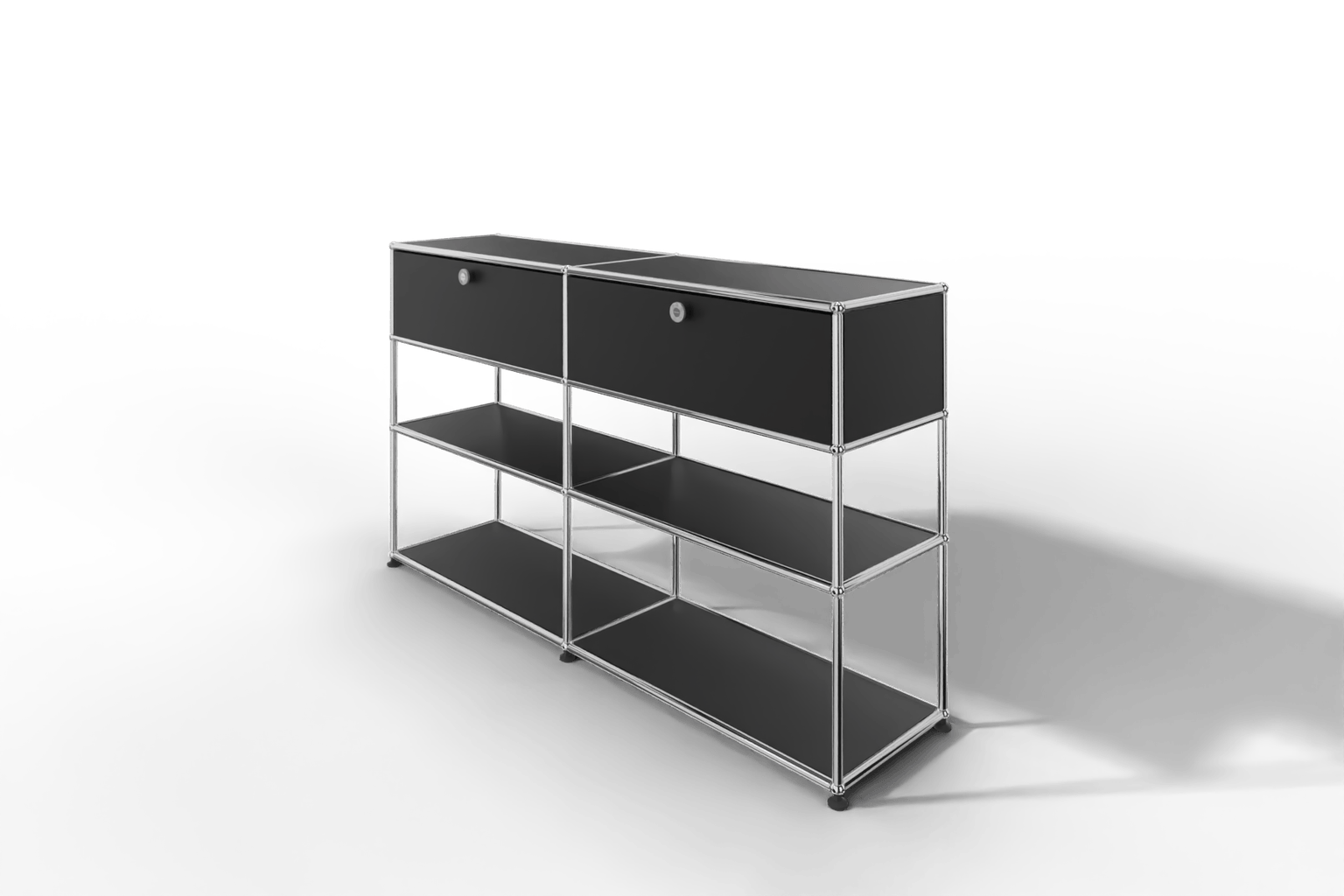 USM Haller Highboard mit 2 Klapptüren und 2 offenen Ebenen Produktbild