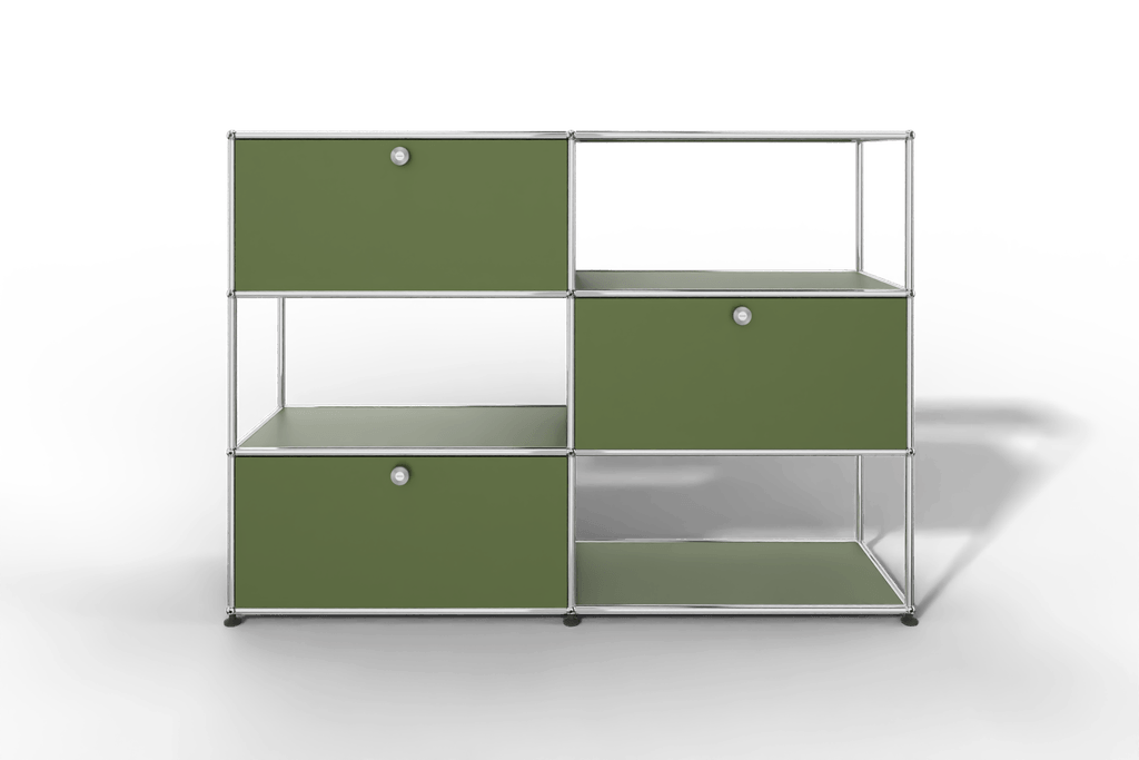 USM Haller Highboard/Raumteiler, 3 offene Elemente, 3 Klapptüren