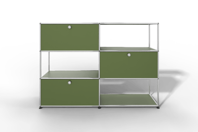 USM Haller Highboard/Raumteiler, 3 offene Elemente, 3 Klapptüren