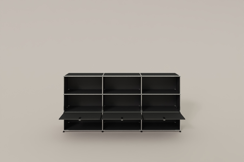 USM Haller Highboard mit 3 Klapptüren und 6 offenen Fächern Produktbild
