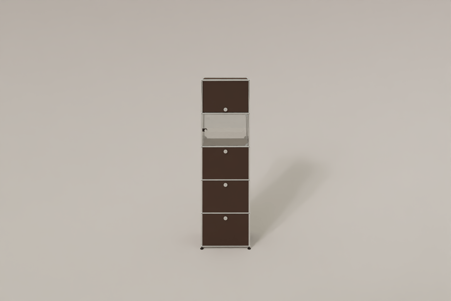 USM Haller schmales Regal mit Glasabteil Produktbild