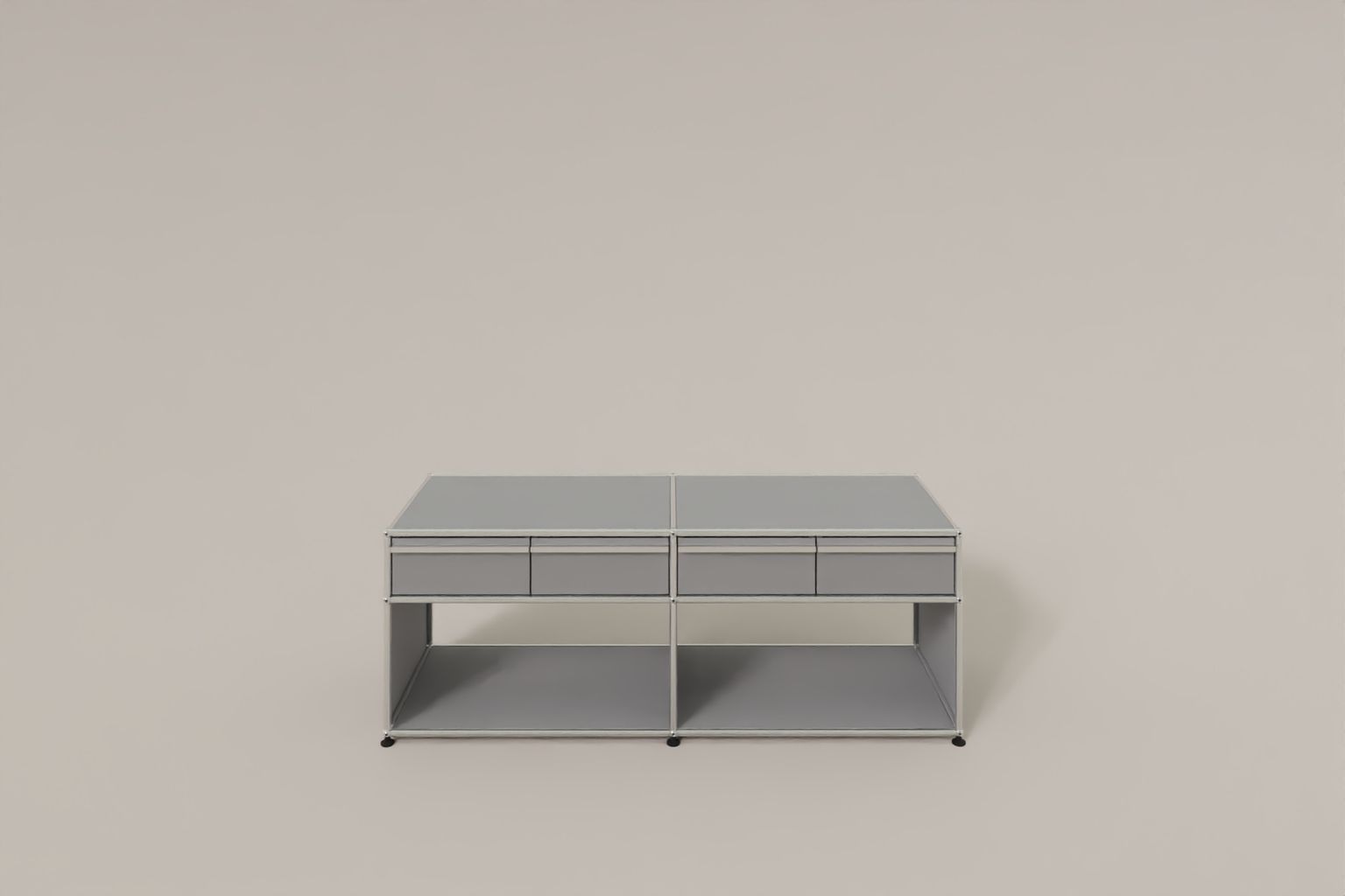 USM Haller Sideboard, mit 4 Schubladen A6 und 2 offenen Fächern. Tiefe 50 cm. Produktbild