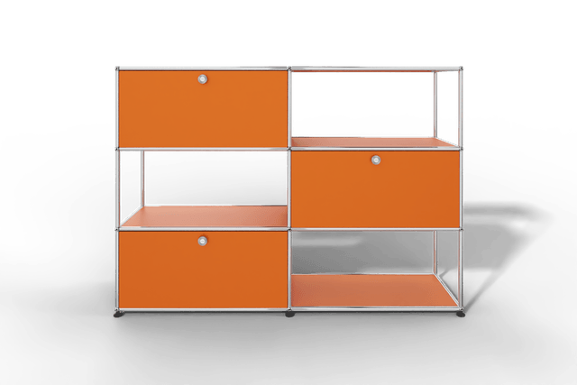 USM Haller Highboard/Raumteiler, 3 offene Elemente, 3 Klapptüren