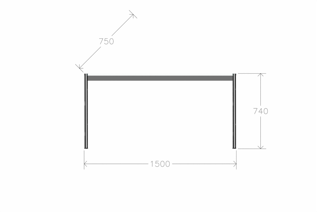 USM Haller Glastisch, Tiefe 750 mm, Länge wählbar Produktbild