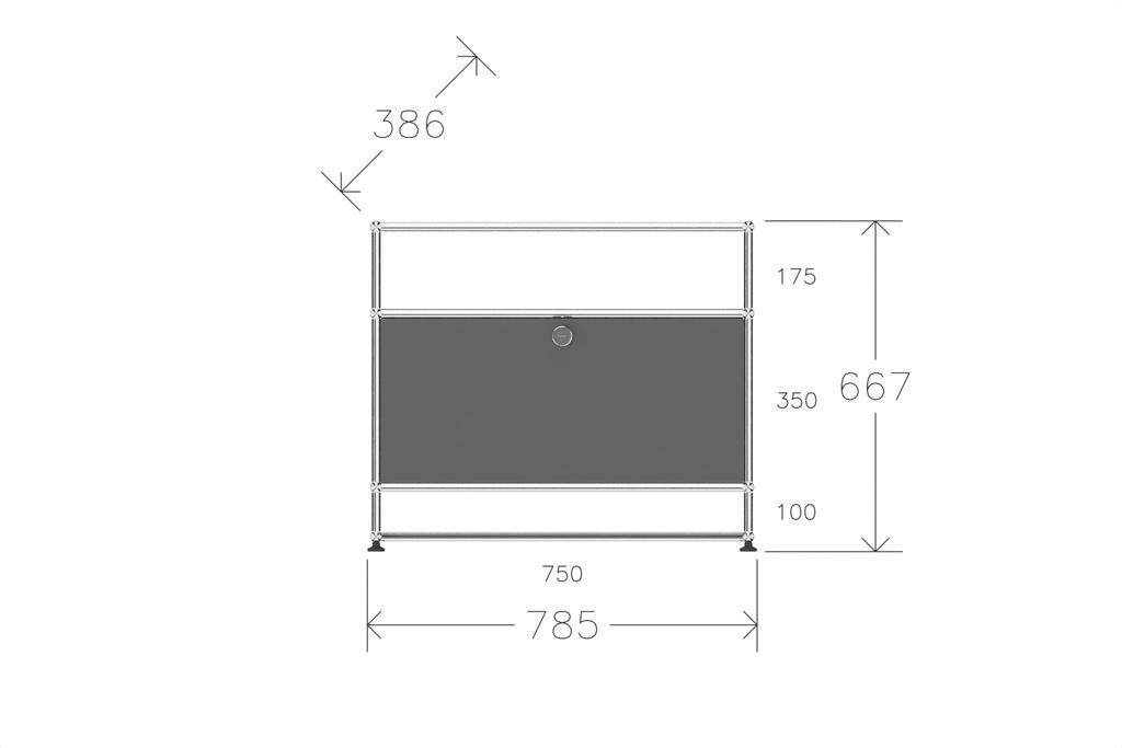 USM Haller Sideboard auf Sockel mit einer Klapptüre Produktbild