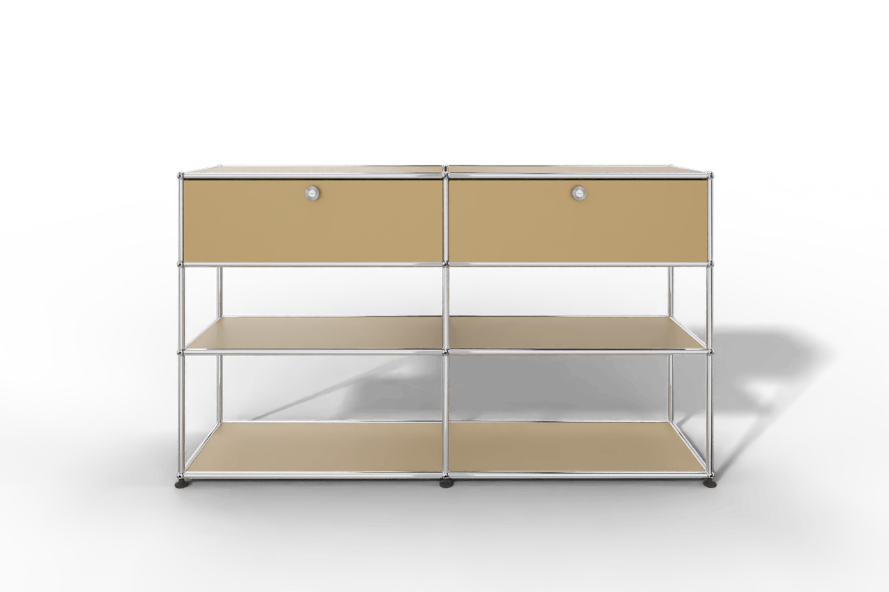 USM Haller Highboard mit 2 Klapptüren und 2 offenen Ebenen Produktbild