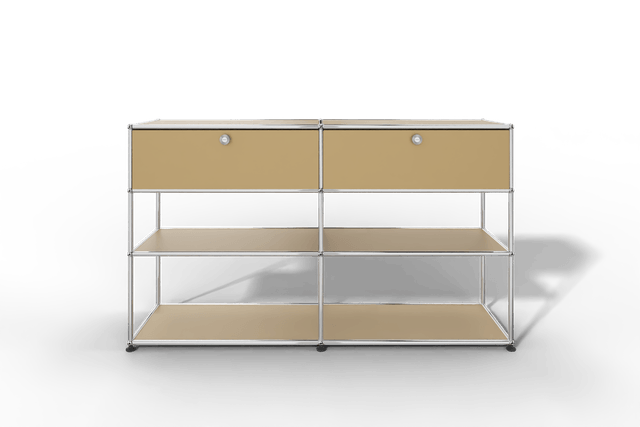 USM Haller Highboard mit 2 Klapptüren und 2 offenen Ebenen