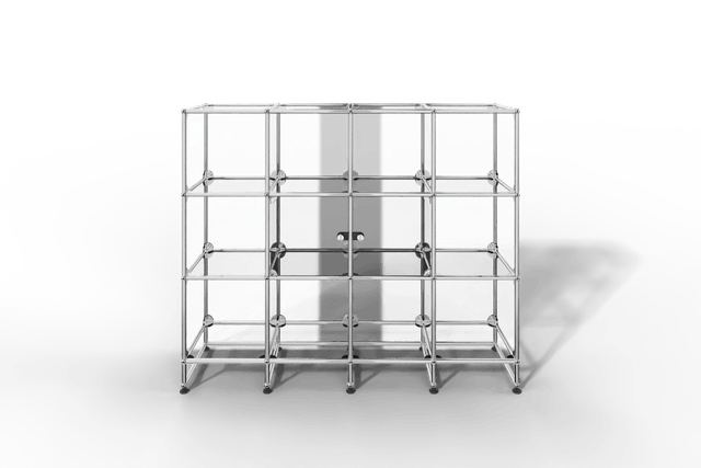 USM Haller Glasvitrine mit 2 Glastüren und 10 offenen Fächern