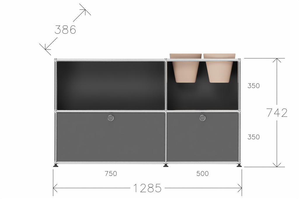 USM Haller Sideboard mit Klapptüren und Pflanzeneinsatz Produktbild