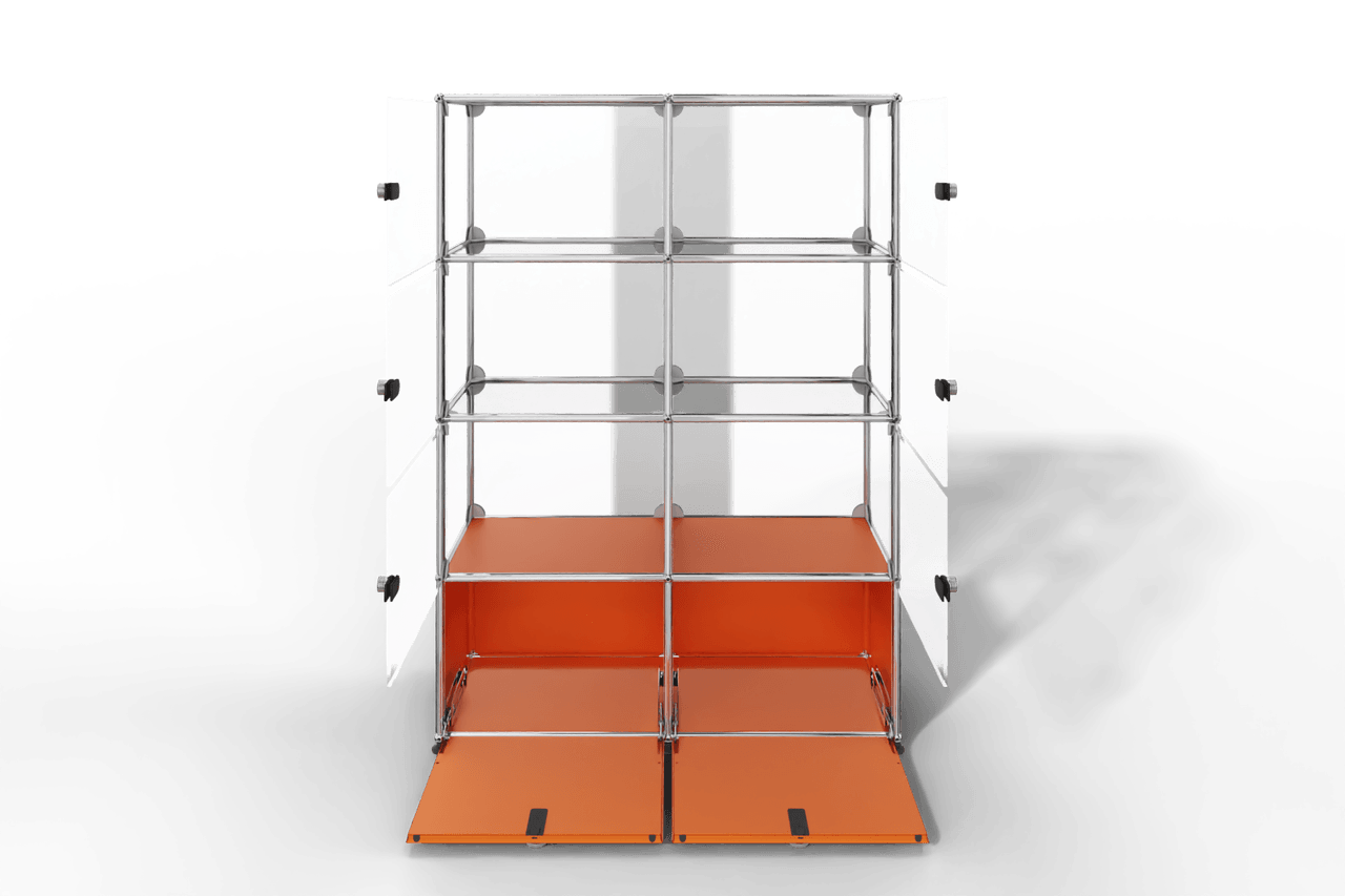 USM Haller Glasvitrine mit 6 Glastüren und 2 Klapptüren Produktbild