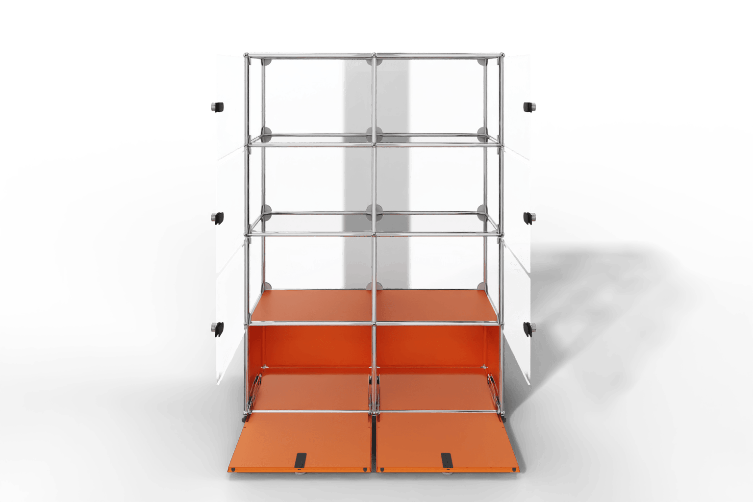 USM Haller Glasvitrine mit 6 Glastüren und 2 Klapptüren Produktbild