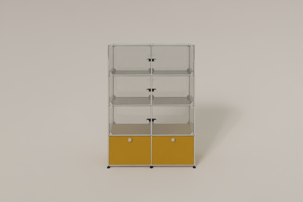 USM Haller Glasvitrine mit 6 Glastüren und 2 Klapptüren Produktbild
