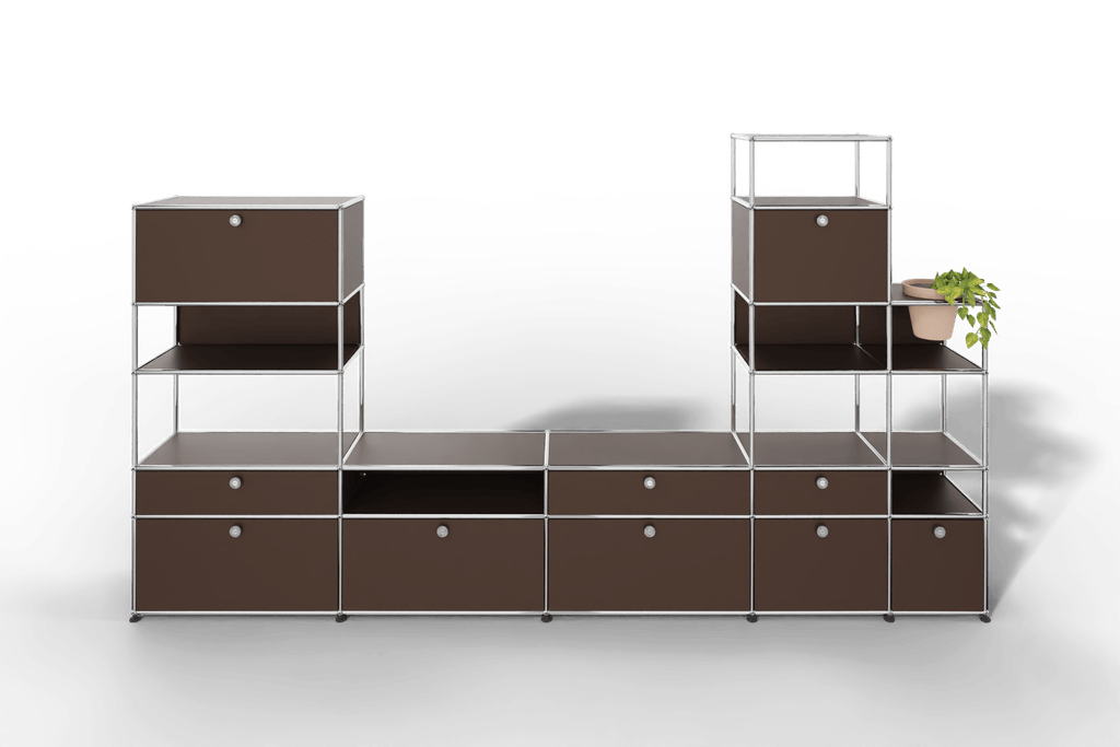 Regalwand mit Pflanzeneinsatz, offene und geschlossene Fächer kombiniert  Produktbild