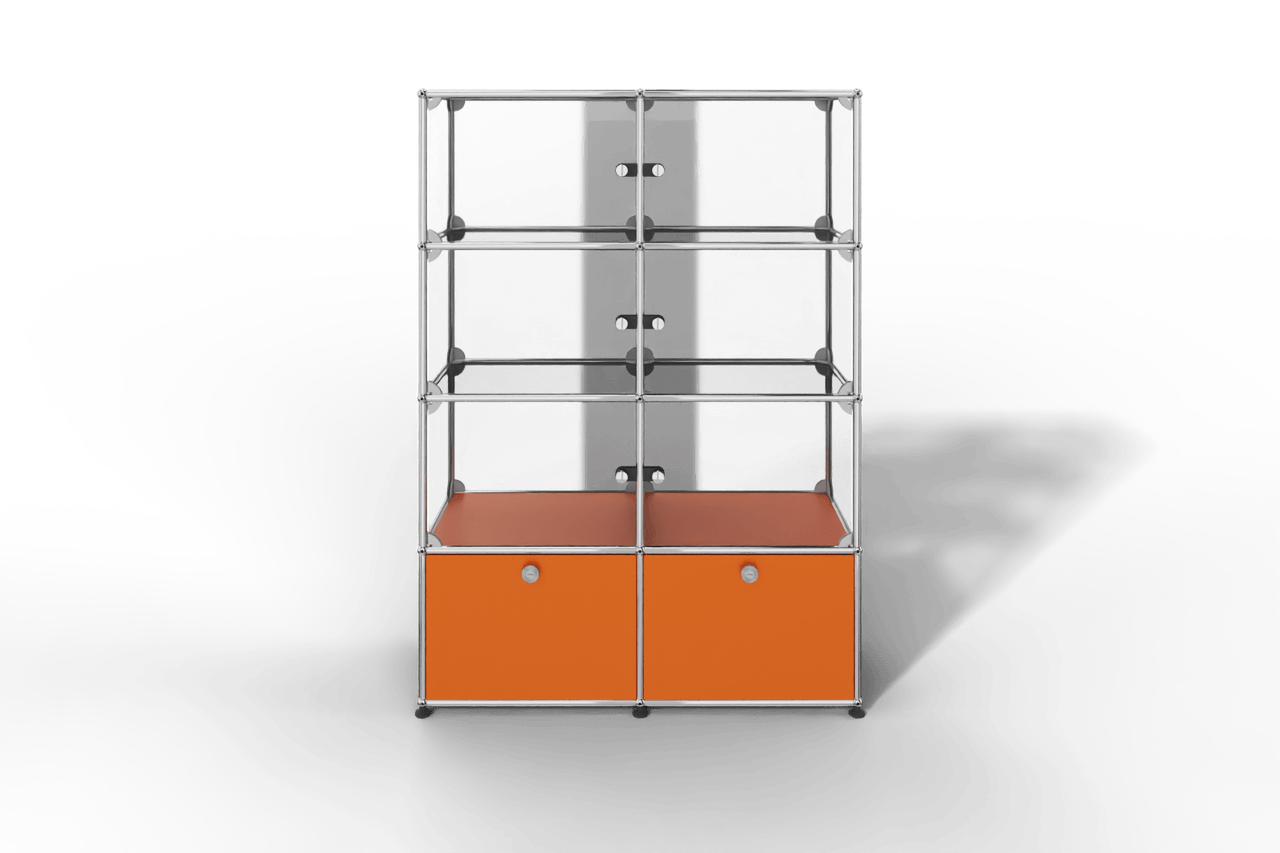 USM Haller Glasvitrine mit 6 Glastüren und 2 Klapptüren Produktbild