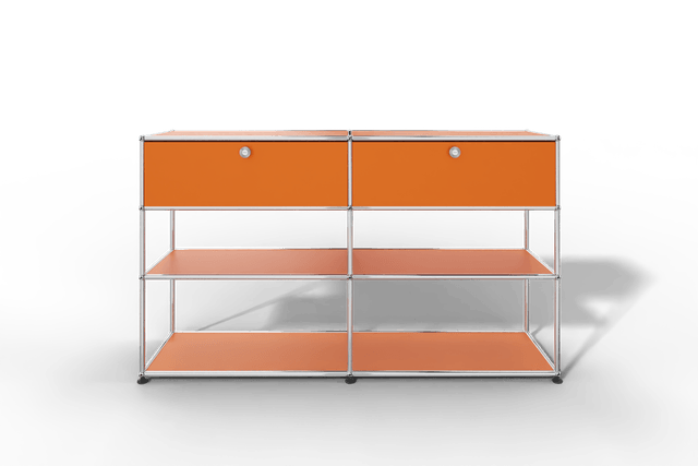 USM Haller Highboard mit 2 Klapptüren und 2 offenen Ebenen