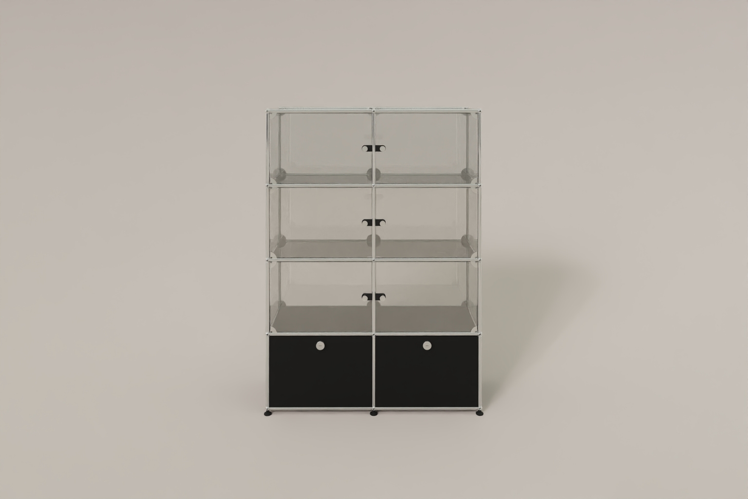 USM Haller Glasvitrine mit 6 Glastüren und 2 Klapptüren Produktbild