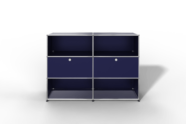 USM Haller Highboard mit 2 Klapptüren und 4 offenen Fächern in 14 Farben.